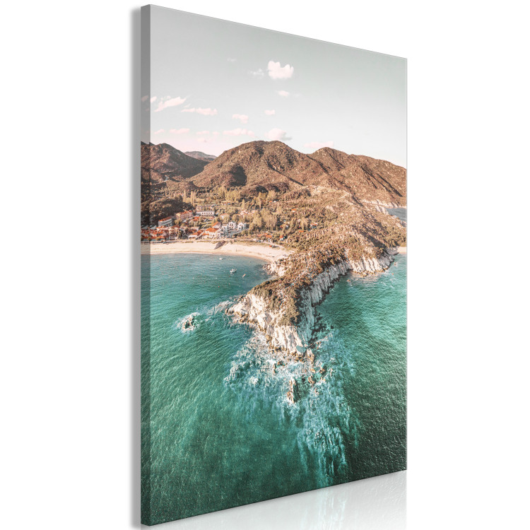 Canvas Turquoise Coast (1-piece) - summer cliff landscape with mountains and sea 145216 additionalImage 2