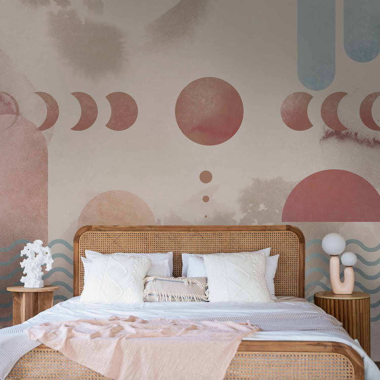 Wall Mural Sky Abstraction - Graphic Suggesting a View of the River and the Phases of the Moon 146016 additionalImage 2
