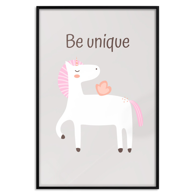 Wall Poster Be Unique - Cheerful Unicorn and a Motivating Slogan for Kids 146616 additionalImage 21
