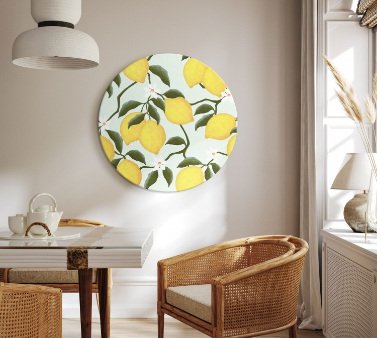 Round Canvas Lemon Sorrento - Sunny Summer Shrub With Fresh Fruit  148616 additionalImage 3