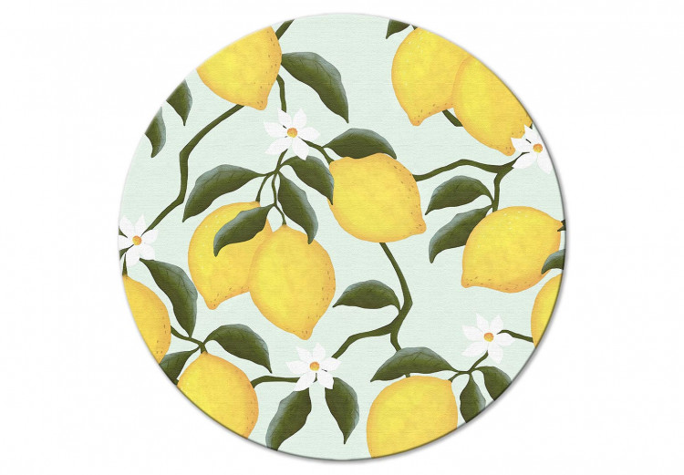 Round Canvas Lemon Sorrento - Sunny Summer Shrub With Fresh Fruit  148616