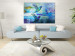 Canvas Hummingbirds in Flight (1-piece) - blue abstraction with flying birds 148916 additionalThumb 3