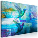 Canvas Hummingbirds in Flight (1-piece) - blue abstraction with flying birds 148916 additionalThumb 2