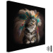 Canvas AI Kitty - Portrait of a Proud Animal in an Indian Headdress - Square 150116 additionalThumb 8