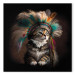 Canvas AI Kitty - Portrait of a Proud Animal in an Indian Headdress - Square 150116 additionalThumb 7