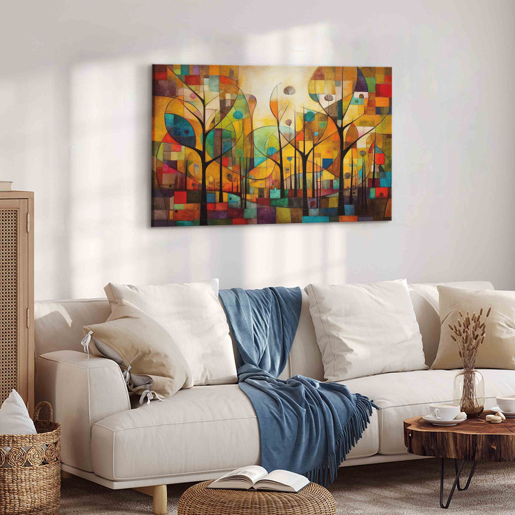 Large canvas print Colorful Forest - A Geometric Composition Inspired by Klimt’s Style [Large Format] 151116 additionalImage 5