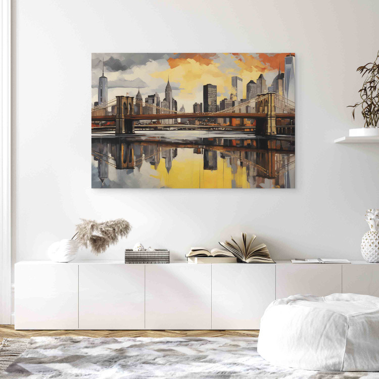 Canvas Art Print Brooklyn - Charming View of the Bridge and Modern City Skyscrapers 151916 additionalImage 11
