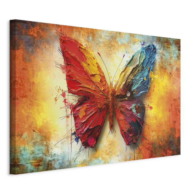 Canvas Collectible Butterfly - Painting Insect on Orange Background 159516 additionalImage 2
