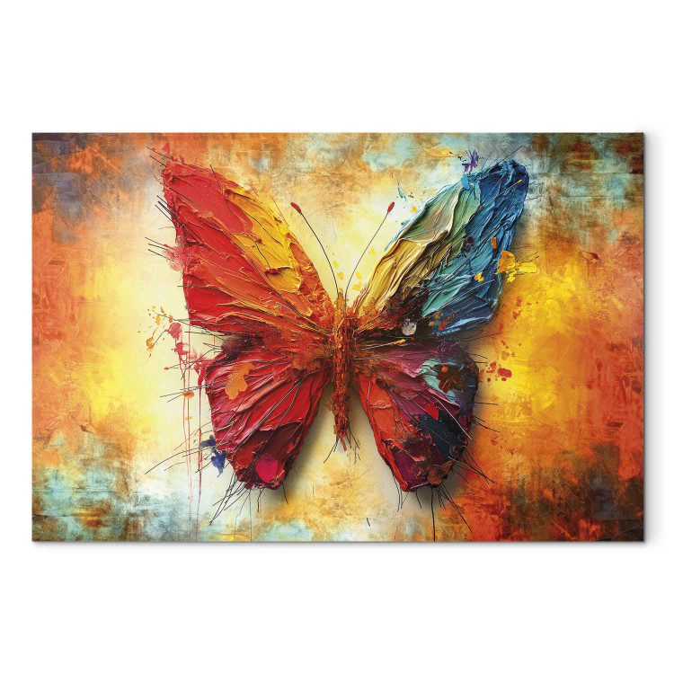 Canvas Collectible Butterfly - Painting Insect on Orange Background 159516 additionalImage 7