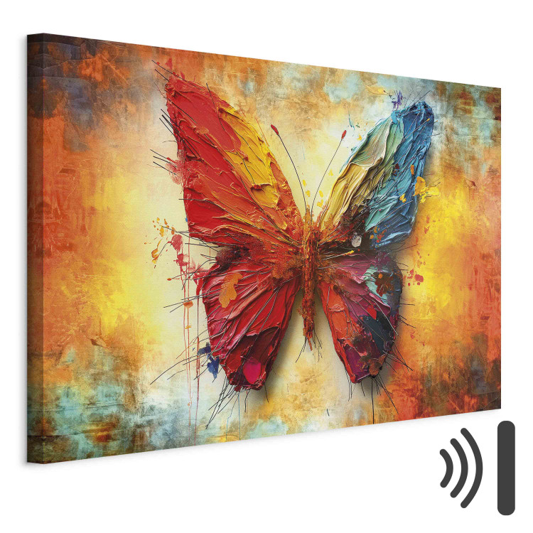 Canvas Collectible Butterfly - Painting Insect on Orange Background 159516 additionalImage 8