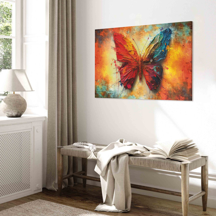 Canvas Collectible Butterfly - Painting Insect on Orange Background 159516 additionalImage 4