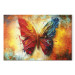 Canvas Collectible Butterfly - Painting Insect on Orange Background 159516