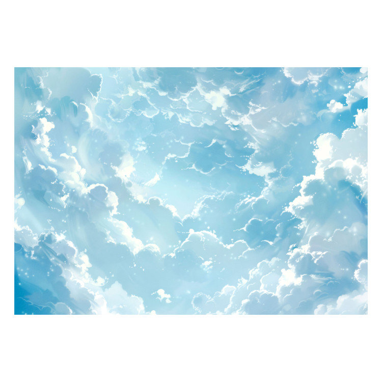 Photo Wallpaper Blue Sky - Bright Clouds in Illustrative Fairy Tale Style 159916 additionalImage 1