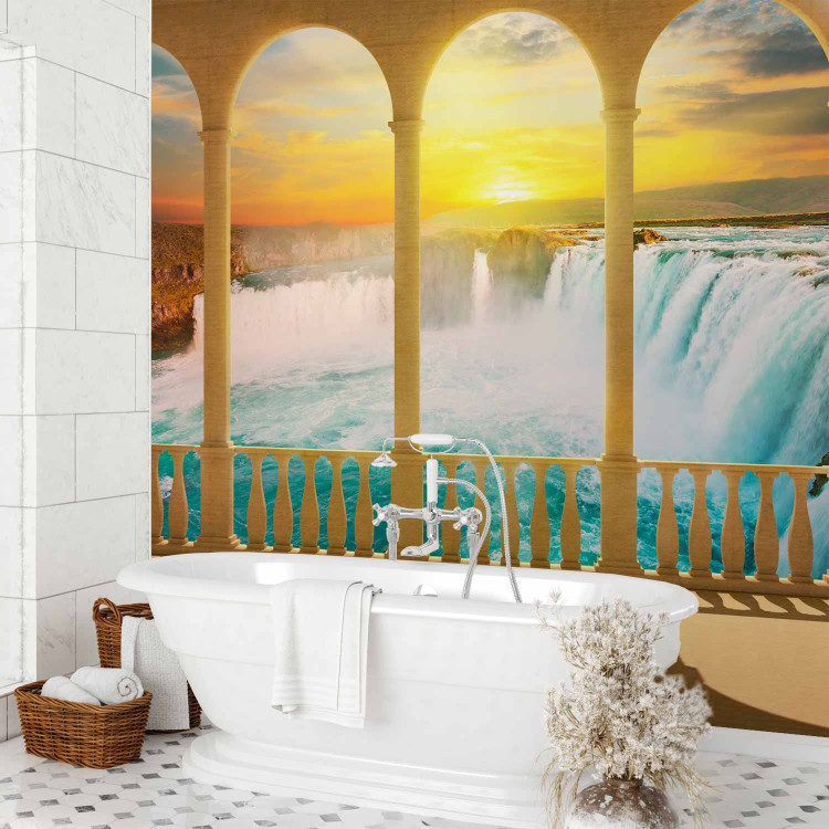 Photo Wallpaper Dream of Niagara Falls - River Landscape with Waterfall behind Columns 60016 additionalImage 8