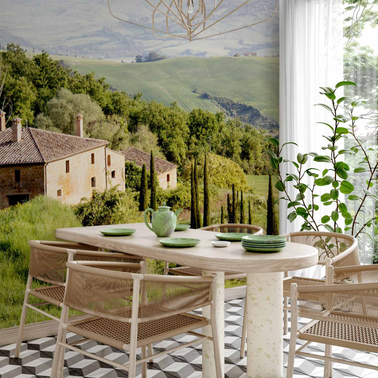 Wall Mural Under the sun of Tuscany - hillside landscape with trees in Italy with a house 97316 additionalImage 7