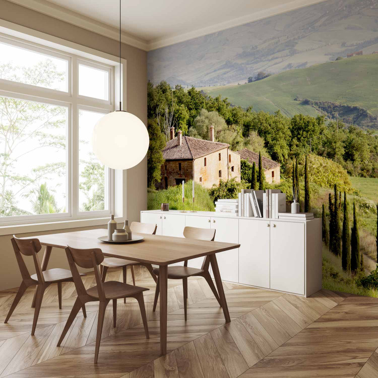 Wall Mural Under the sun of Tuscany - hillside landscape with trees in Italy with a house 97316 additionalImage 4