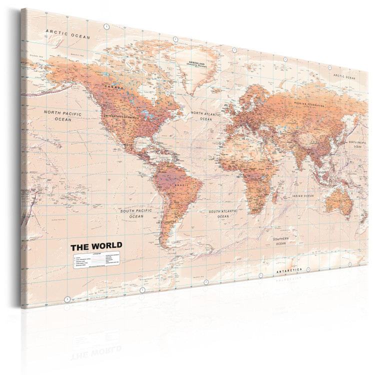 Canvas Print World Map: Orange World 98016 additionalImage 2