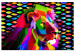 Canvas Print Rainbow Lion (1-part) Wide - Colorful Animal in Pop Art Style 108226