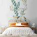 Wall Mural Twigs - delicate leaves with watercolour painting effect on a white background 113826 additionalThumb 2