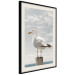 Wall Poster Seagull - water bird sitting on a pier with sea and cloudy sky in the background 117026 additionalThumb 3