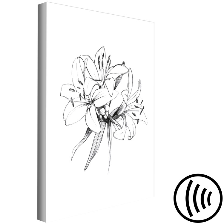 Canvas Black and white flowers - abstract, delicate nature 117126 additionalImage 6