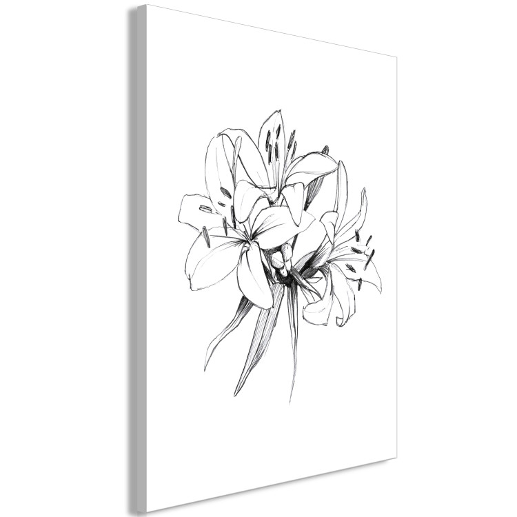 Canvas Black and white flowers - abstract, delicate nature 117126 additionalImage 2