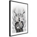 Wall Poster Hern - black and white abstraction with deer figure and stairs in the background 117226 additionalThumb 12