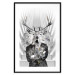 Wall Poster Hern - black and white abstraction with deer figure and stairs in the background 117226 additionalThumb 15