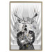Wall Poster Hern - black and white abstraction with deer figure and stairs in the background 117226 additionalThumb 16