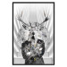 Wall Poster Hern - black and white abstraction with deer figure and stairs in the background 117226 additionalThumb 18