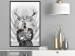 Wall Poster Hern - black and white abstraction with deer figure and stairs in the background 117226 additionalThumb 7