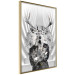 Wall Poster Hern - black and white abstraction with deer figure and stairs in the background 117226 additionalThumb 11