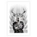 Wall Poster Hern - black and white abstraction with deer figure and stairs in the background 117226 additionalThumb 19