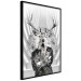 Wall Poster Hern - black and white abstraction with deer figure and stairs in the background 117226 additionalThumb 9