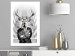 Wall Poster Hern - black and white abstraction with deer figure and stairs in the background 117226 additionalThumb 4
