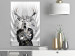 Wall Poster Hern - black and white abstraction with deer figure and stairs in the background 117226 additionalThumb 17