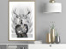 Wall Poster Hern - black and white abstraction with deer figure and stairs in the background 117226 additionalThumb 13