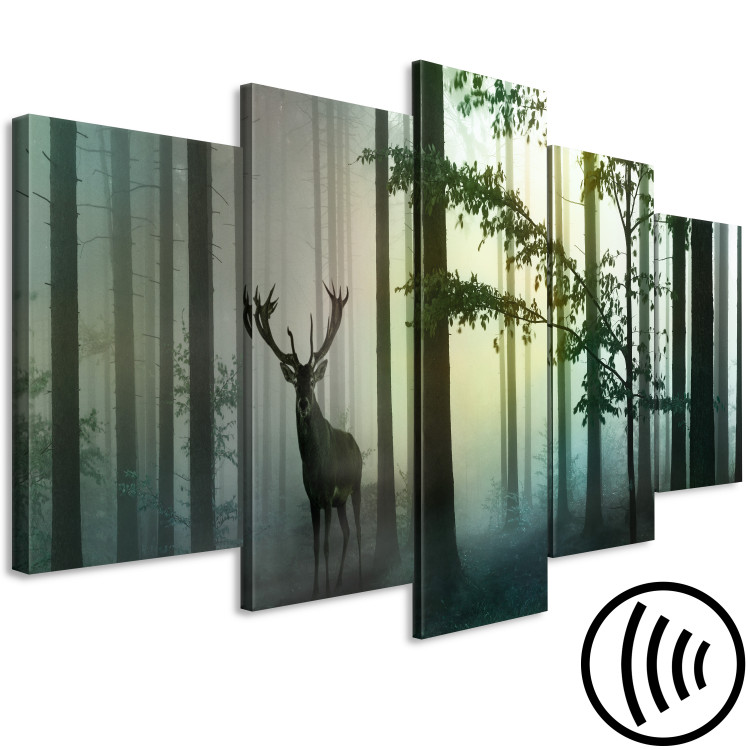 Canvas Print Morning (5 Parts) Wide Green 118926 additionalImage 6