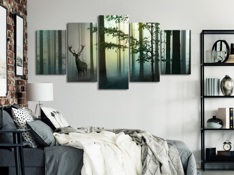 Canvas Print Morning (5 Parts) Wide Green 118926 additionalImage 3
