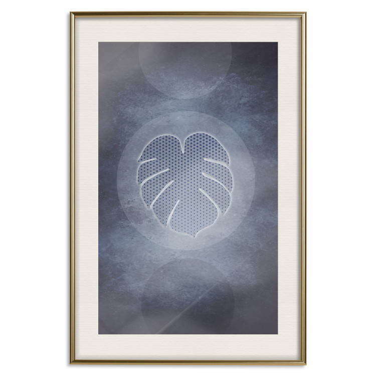 Poster Extraordinary Monstera - monstera leaf in a circle on a blue texture 122626 additionalImage 23