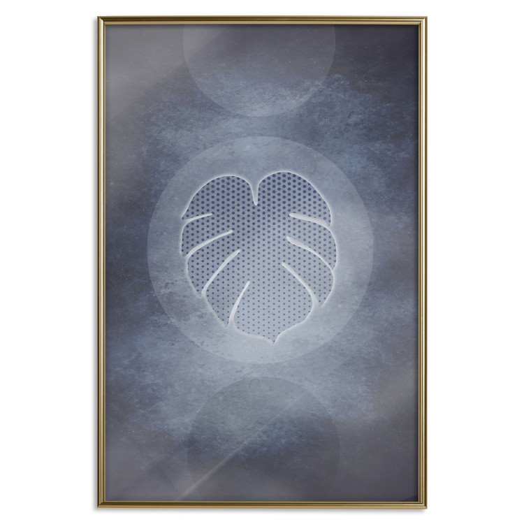 Poster Extraordinary Monstera - monstera leaf in a circle on a blue texture 122626 additionalImage 19