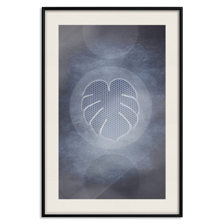 Poster Extraordinary Monstera - monstera leaf in a circle on a blue texture 122626 additionalImage 24