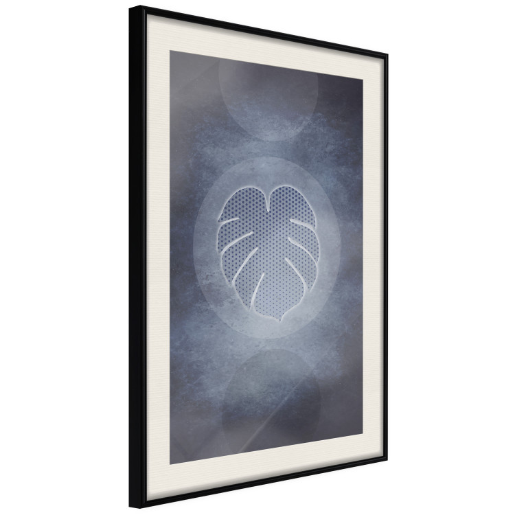 Poster Extraordinary Monstera - monstera leaf in a circle on a blue texture 122626 additionalImage 3