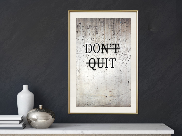 Wall Poster Don't Quit - black English texts on a concrete texture background 122826 additionalImage 21