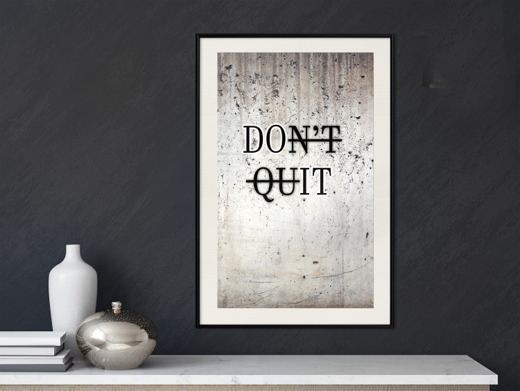Wall Poster Don't Quit - black English texts on a concrete texture background 122826 additionalImage 22
