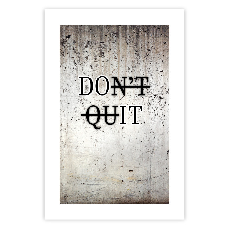 Wall Poster Don't Quit - black English texts on a concrete texture background 122826 additionalImage 25