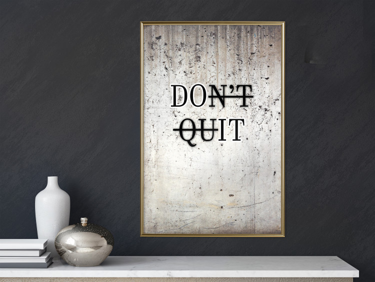 Wall Poster Don't Quit - black English texts on a concrete texture background 122826 additionalImage 7