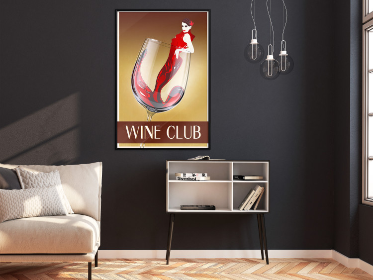Wall Poster Wine Club - English captions and woman resembling red wine 123626 additionalImage 12