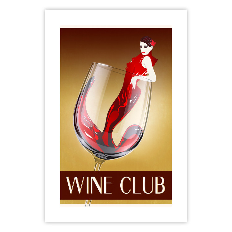 Wall Poster Wine Club - English captions and woman resembling red wine 123626 additionalImage 25