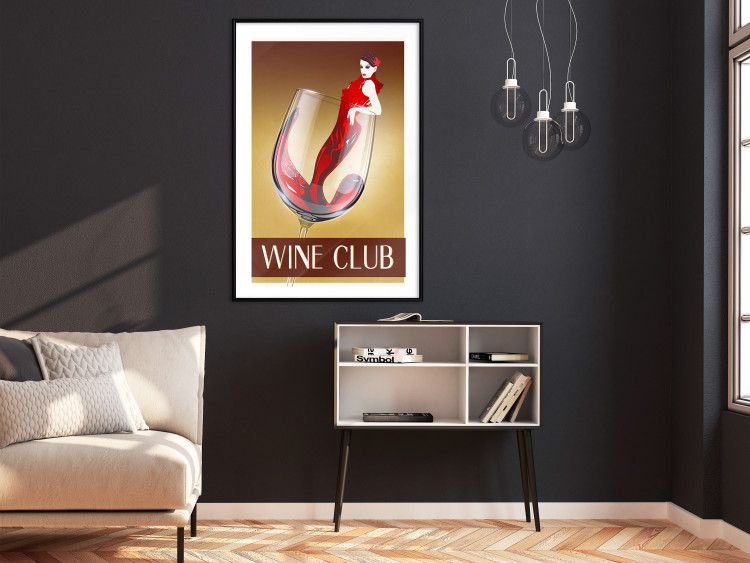 Wall Poster Wine Club - English captions and woman resembling red wine 123626 additionalImage 10
